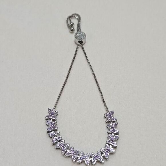 IBB CN Silver and Purple Butterfly Bacelet - Picture 3 of 5
